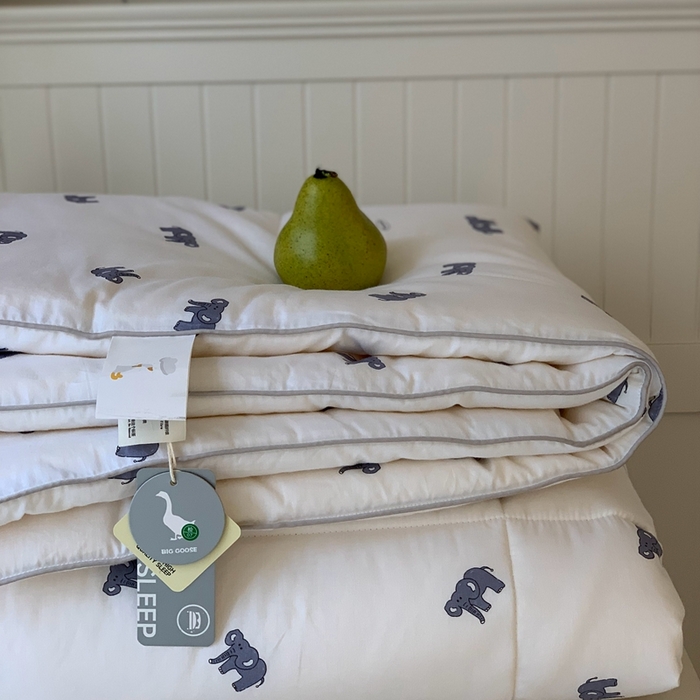 91家纺网 家纺一手货源 找家纺 汇庭2025秋冬新款全棉大豆被 长鼻象白