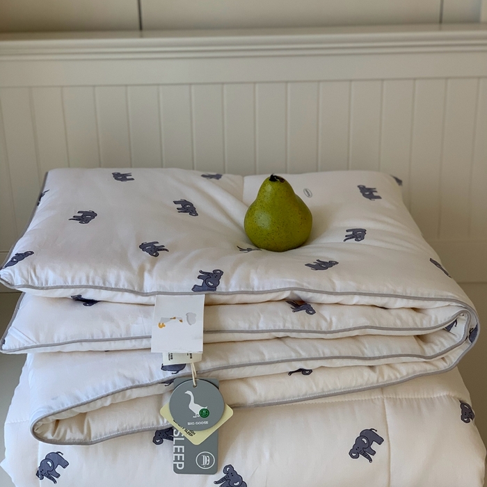 91家纺网 家纺一手货源 找家纺 汇庭2025秋冬新款全棉大豆被 长鼻象白