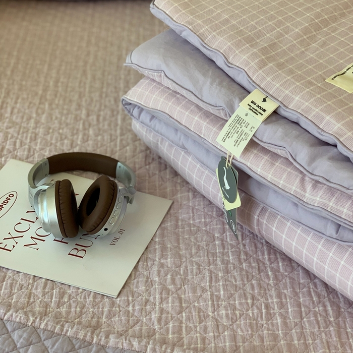 91家纺网 家纺一手货源 找家纺 汇庭2025新款·良品两件套（学生季春秋） 床盖·良品淡紫（春秋·胡桃格淡紫