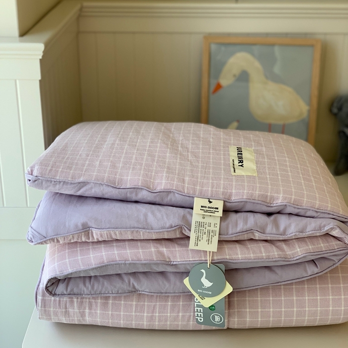 91家纺网 家纺一手货源 找家纺 汇庭2025新款·良品两件套（学生季春秋） 床盖·良品淡紫（春秋·胡桃格淡紫