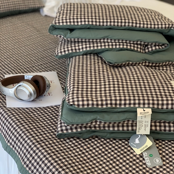 91家纺网 家纺一手货源 找家纺 汇庭2025新款·良品两件套（学生季春秋） 床盖·良品黑茶（春秋·黑巧绿