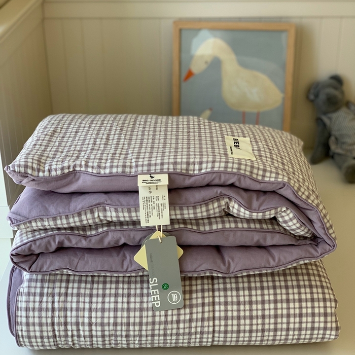 91家纺网 家纺一手货源 找家纺 汇庭2025新款·良品两件套（学生季春秋） 床盖·良品灰（春秋·胡桃格灰