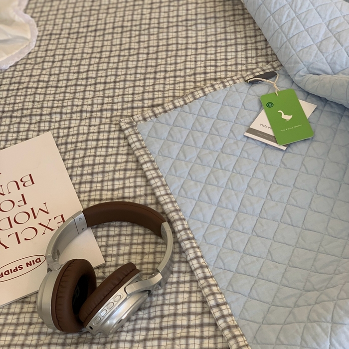 91家纺网 家纺一手货源 找家纺 汇庭2025新款·良品两件套（学生季春秋） 床盖·良品蓝莓（春秋·苏格兰灰