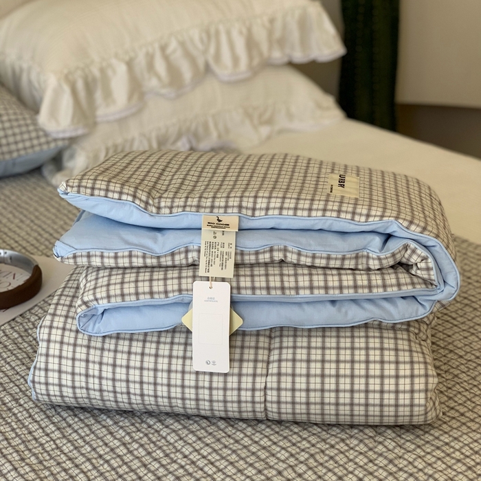 汇庭2025新款·良品两件套（学生季春秋） 床盖·良品蓝莓（春秋·苏格兰灰