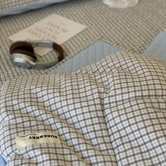 91家纺网 家纺一手货源 找家纺 汇庭2025新款·良品两件套（学生季春秋） 床盖·良品蓝莓（春秋·苏格兰灰