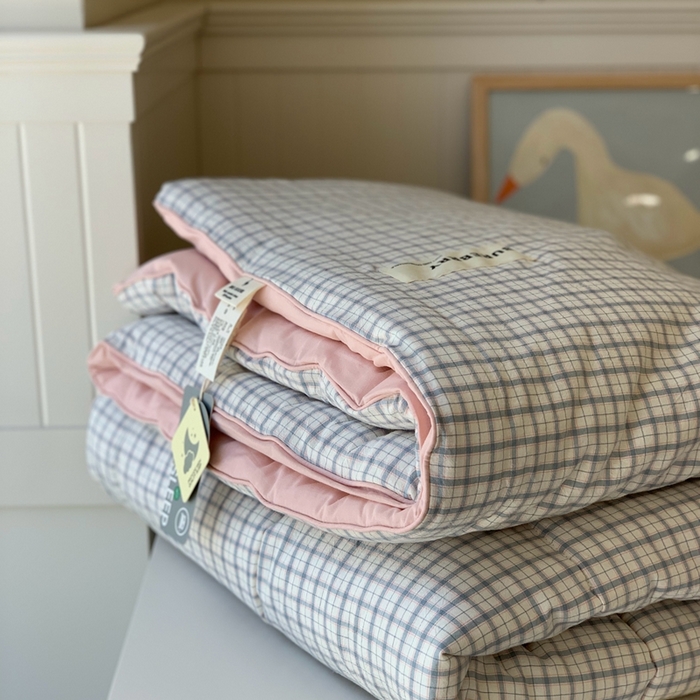 91家纺网 家纺一手货源 找家纺 汇庭2025新款·良品两件套（学生季春秋） 床盖·良品奶茶（春秋·苏格兰粉