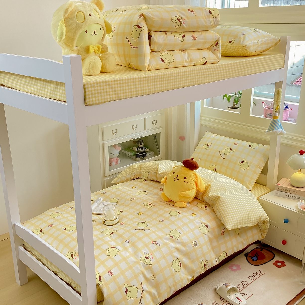 91家纺网 家纺一手货源 找家纺 （总）博雅 2025春夏新款三丽鸥全棉纯棉卡通学生宿舍三件套上下铺三件套-小版