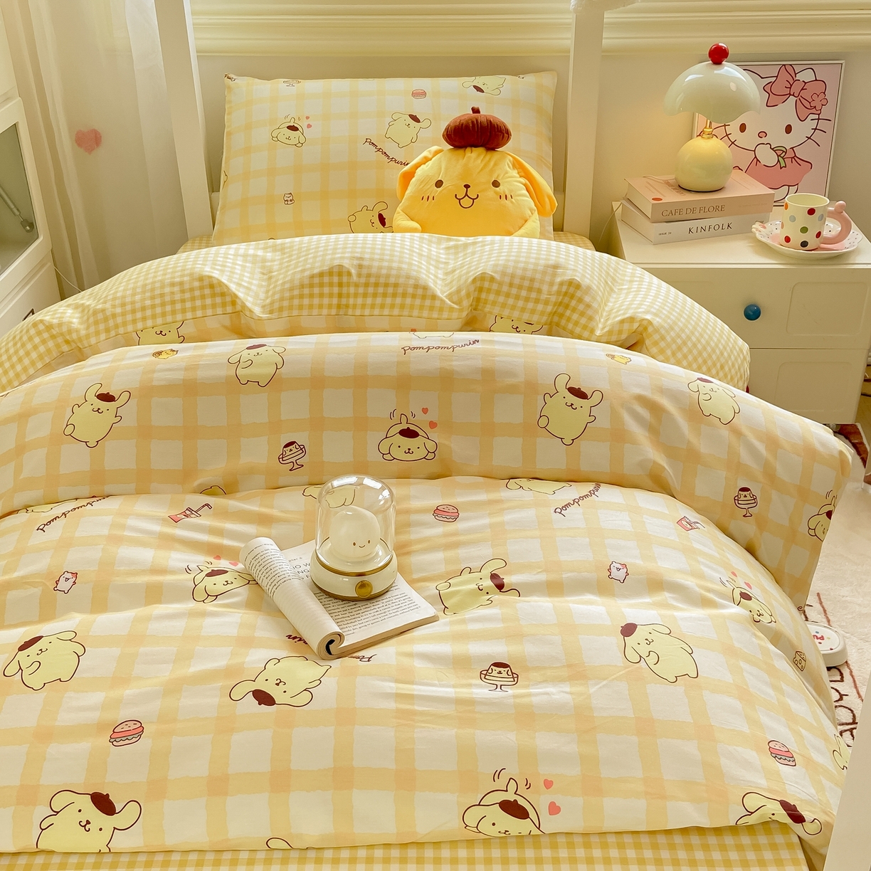 91家纺网 家纺一手货源 找家纺 （总）博雅 2025春夏新款三丽鸥全棉纯棉卡通学生宿舍三件套上下铺三件套-小版