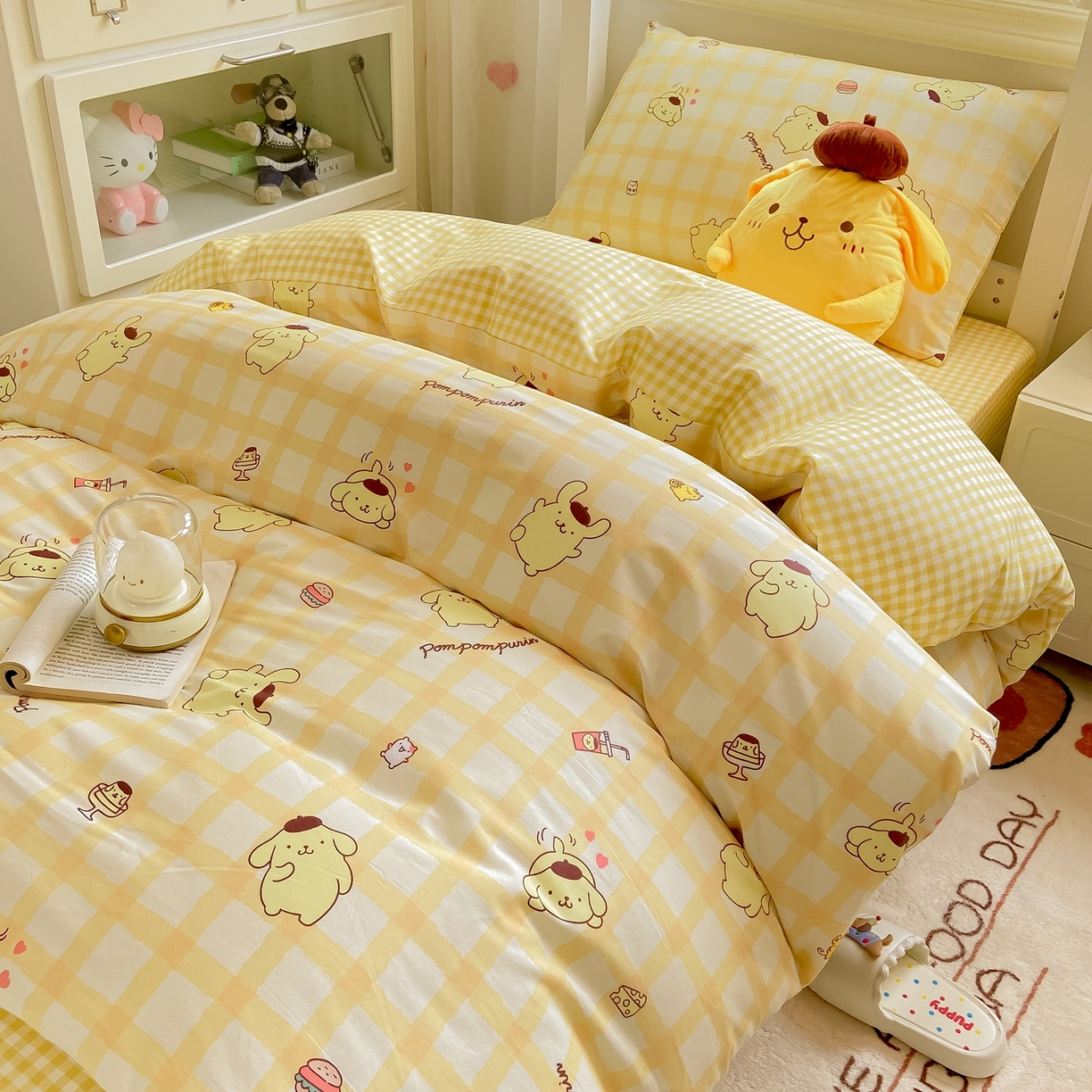 91家纺网 家纺一手货源 找家纺 （总）博雅 2025春夏新款三丽鸥全棉纯棉卡通学生宿舍三件套上下铺三件套-小版