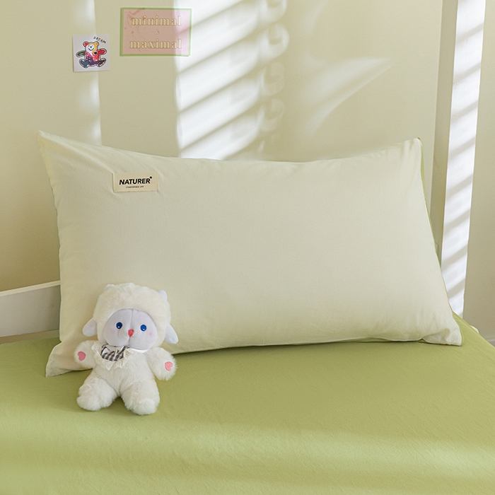 91家纺网 家纺一手货源 找家纺 佳汐蓝家纺 2025新款A类全棉水洗棉学生三件套 贴标-奶昔白+果绿