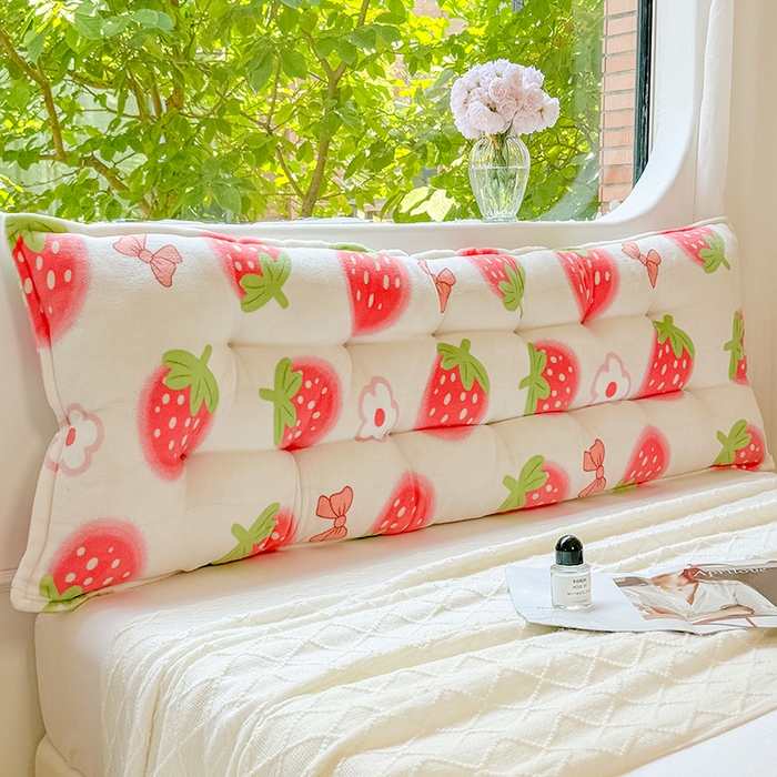 91家纺网 家纺一手货源 找家纺 碧尔 2025新款可爱儿童床头靠垫学生卧室客厅沙发飘窗榻榻米软包靠背床上靠枕双排扣直条机械钉扣牛奶绒 棕色小熊