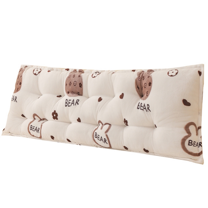 91家纺网 家纺一手货源 找家纺 碧尔 2025新款可爱儿童床头靠垫学生卧室客厅沙发飘窗榻榻米软包靠背床上靠枕双排扣直条机械钉扣牛奶绒 棕色小熊