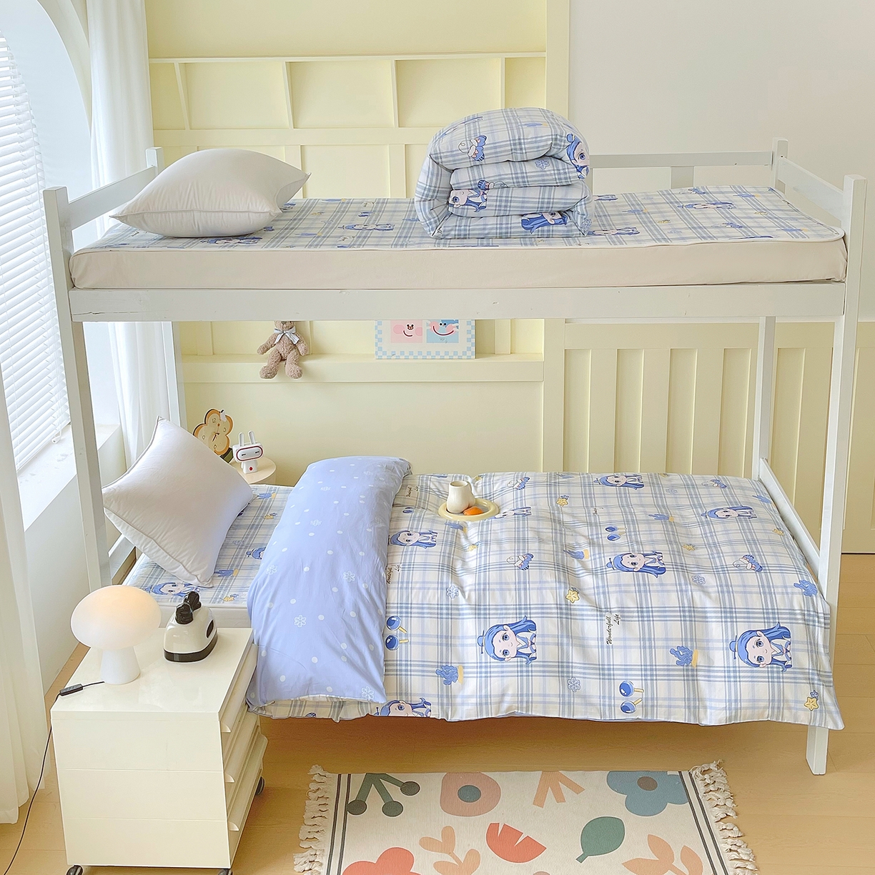 91家纺网 家纺一手货源 找家纺 （总）金鑫汇家纺2025新款全棉纯棉宿舍印花学生宿舍上下铺三件套单被套