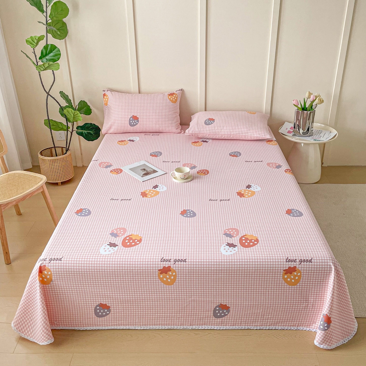 91家纺网 家纺一手货源 找家纺 （总）首爱家纺2025新款花边款老粗布床单