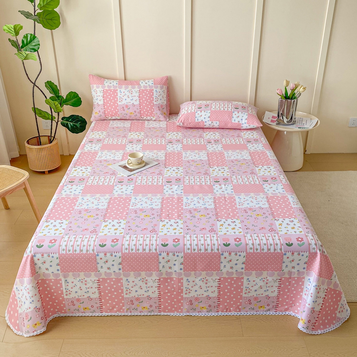 91家纺网 家纺一手货源 找家纺 （总）首爱家纺2025新款花边款老粗布床单