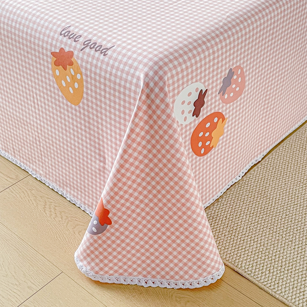 91家纺网 家纺一手货源 找家纺 （总）首爱家纺2025新款花边款老粗布床单