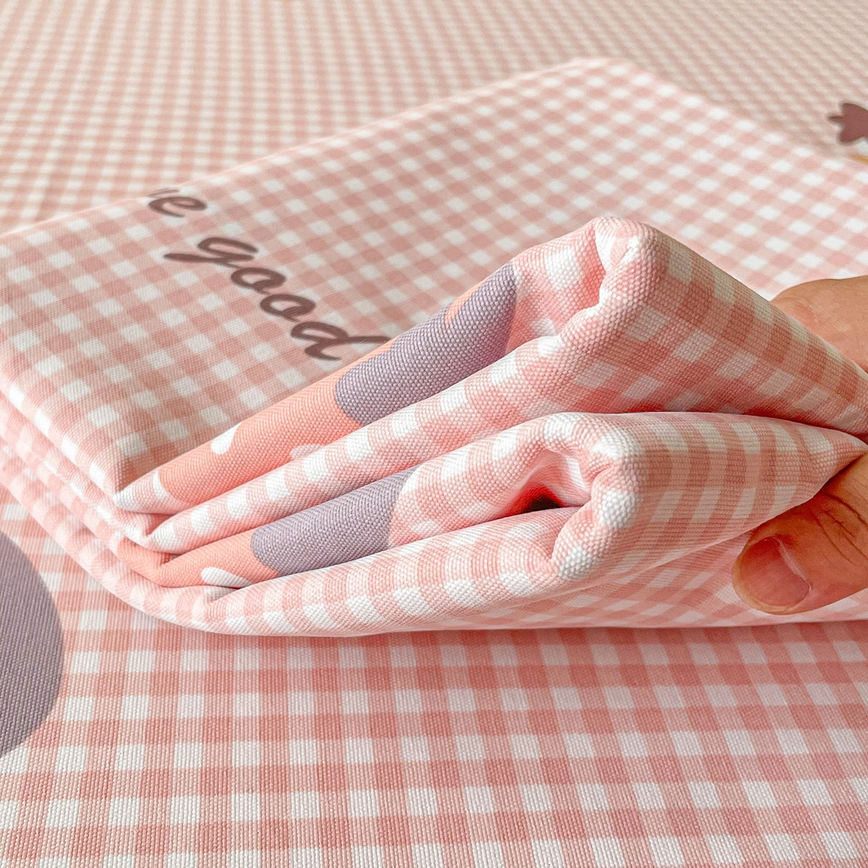 91家纺网 家纺一手货源 找家纺 首爱家纺2025新款花边款老粗布床单 草莓甜心