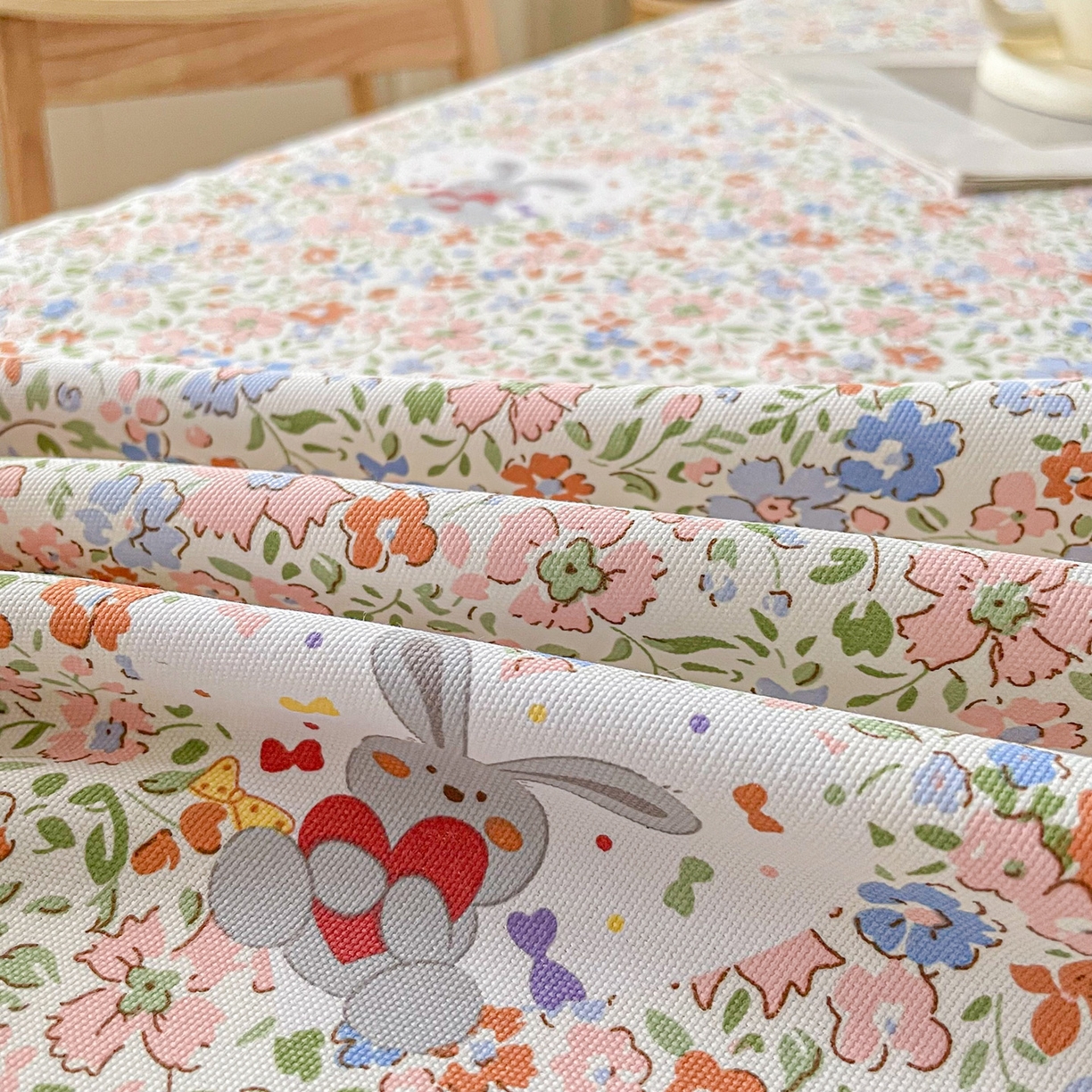 91家纺网 家纺一手货源 找家纺 首爱家纺2025新款花边款老粗布床单 花语兔