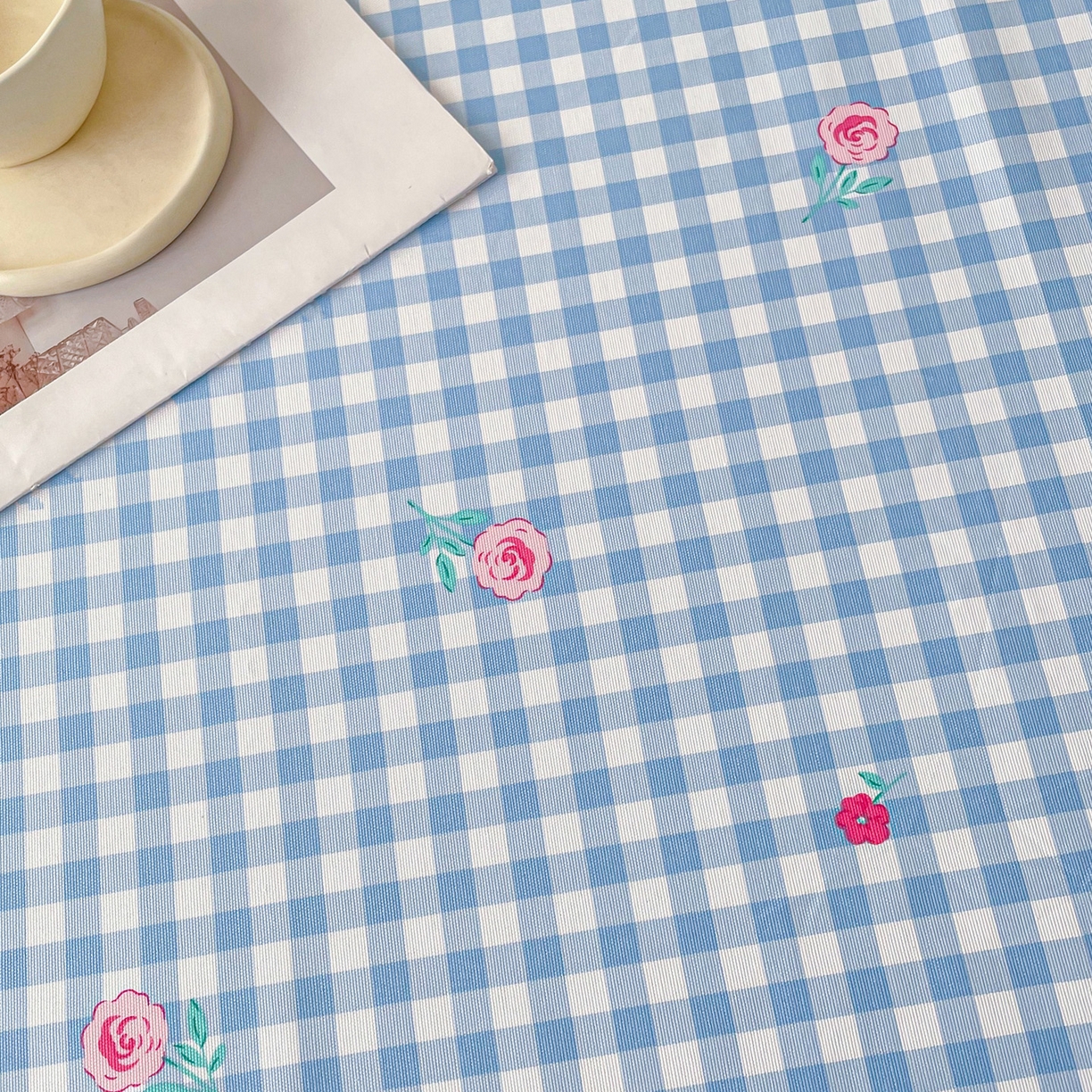 91家纺网 家纺一手货源 找家纺 首爱家纺2025新款花边款老粗布床单 蓝花