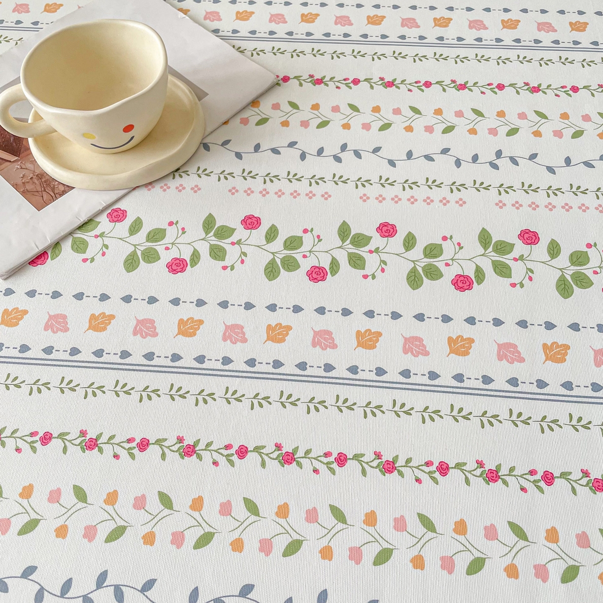 91家纺网 家纺一手货源 找家纺 首爱家纺2025新款花边款老粗布床单 小玫瑰