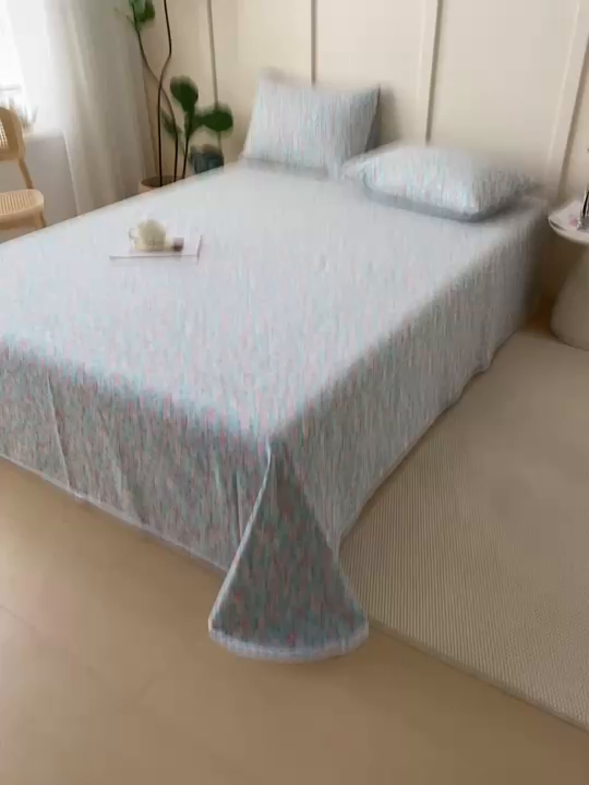 91家纺网 家纺一手货源 找家纺 首爱家纺2025新款花边款老粗布床单 花曼