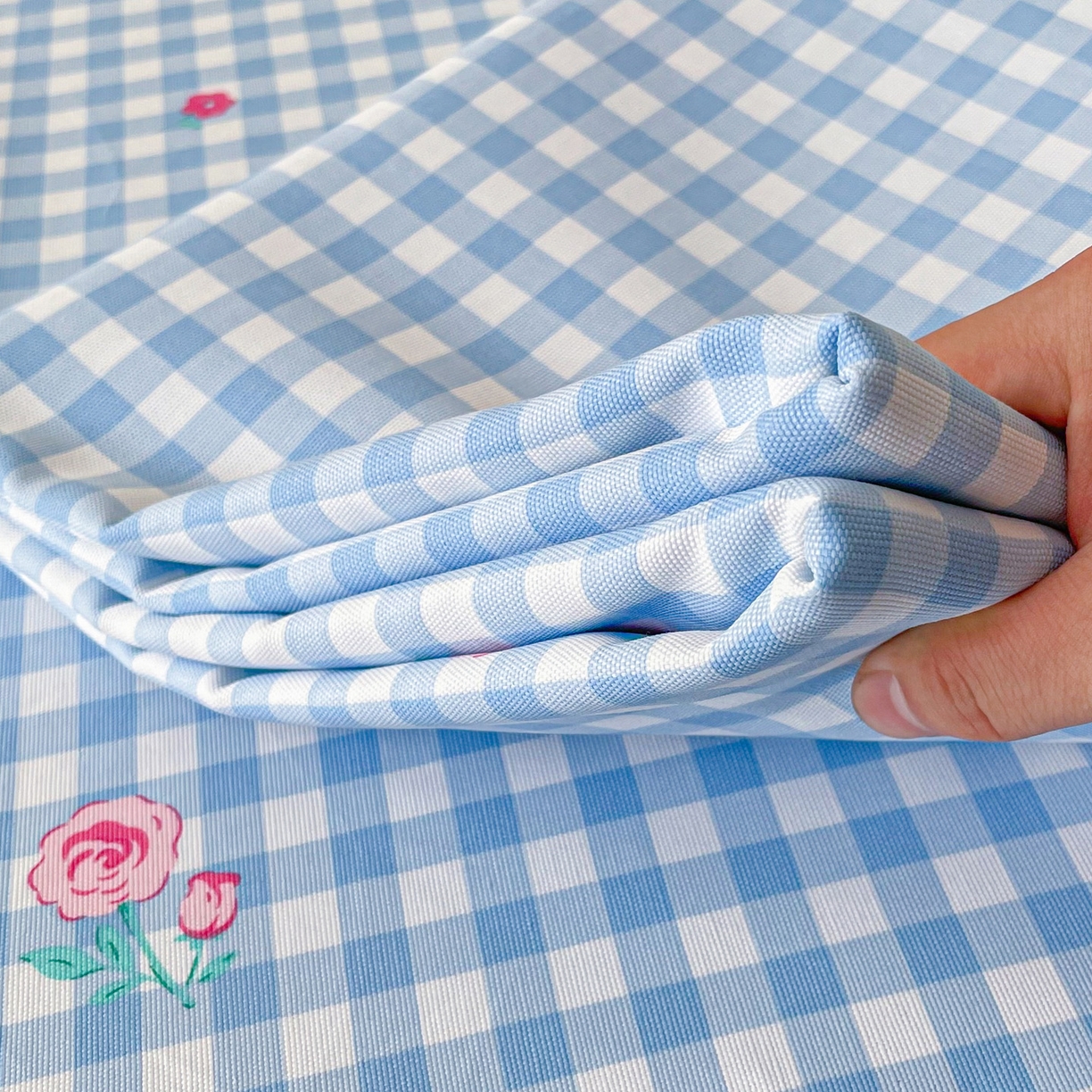 91家纺网 家纺一手货源 找家纺 棉乐町2025新款花边款老粗布床单 蓝花