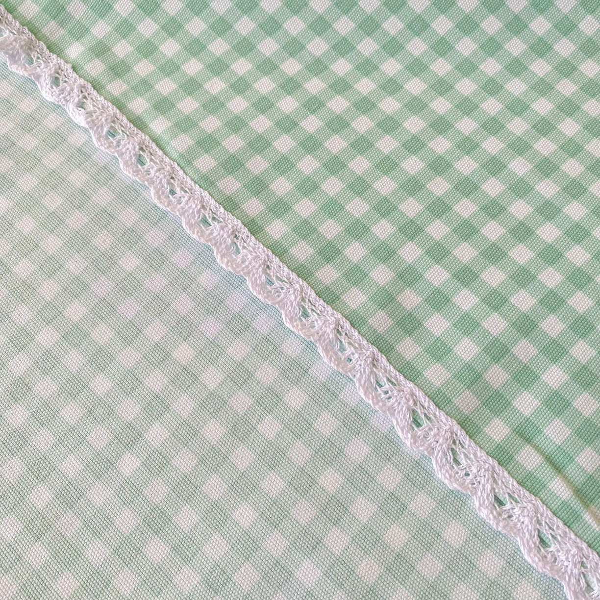 91家纺网 家纺一手货源 找家纺 棉乐町2025新款花边款老粗布床单 绿梅果