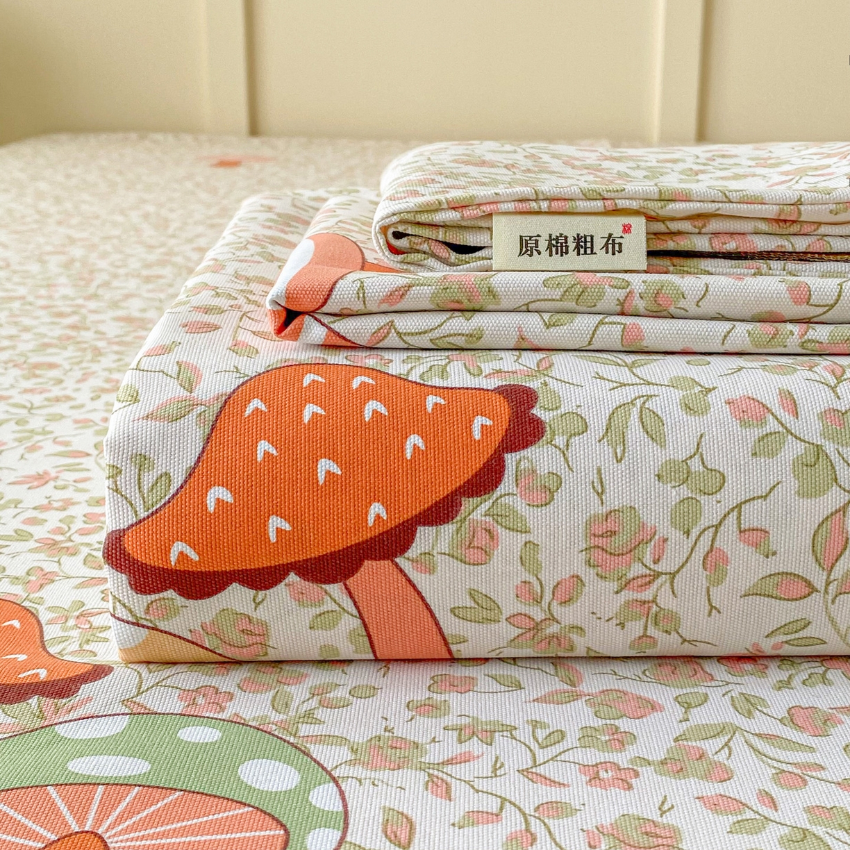 棉乐町2025新款花边款老粗布床单 蘑菇屋