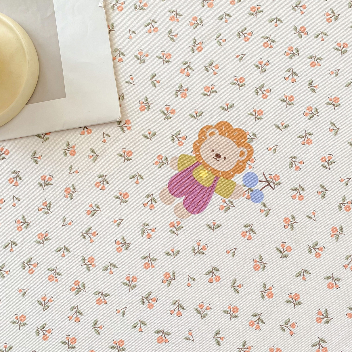 91家纺网 家纺一手货源 找家纺 棉乐町2025新款花边款老粗布床单 樱桃花