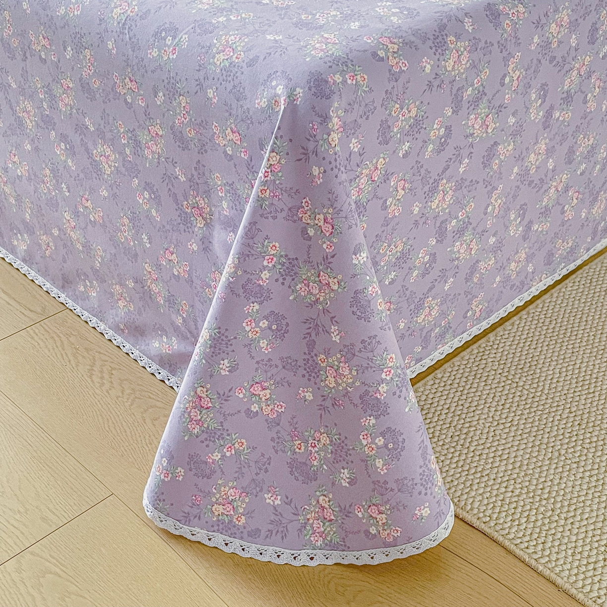 91家纺网 家纺一手货源 找家纺 金泰莱2025新款花边款老粗布床单 豆蔻