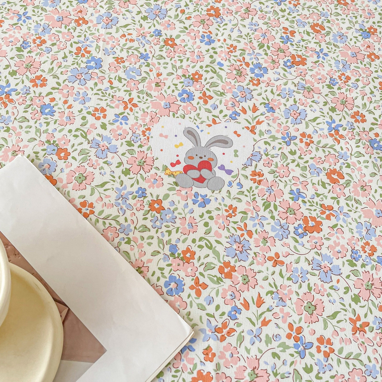 91家纺网 家纺一手货源 找家纺 金泰莱2025新款花边款老粗布床单 花语兔