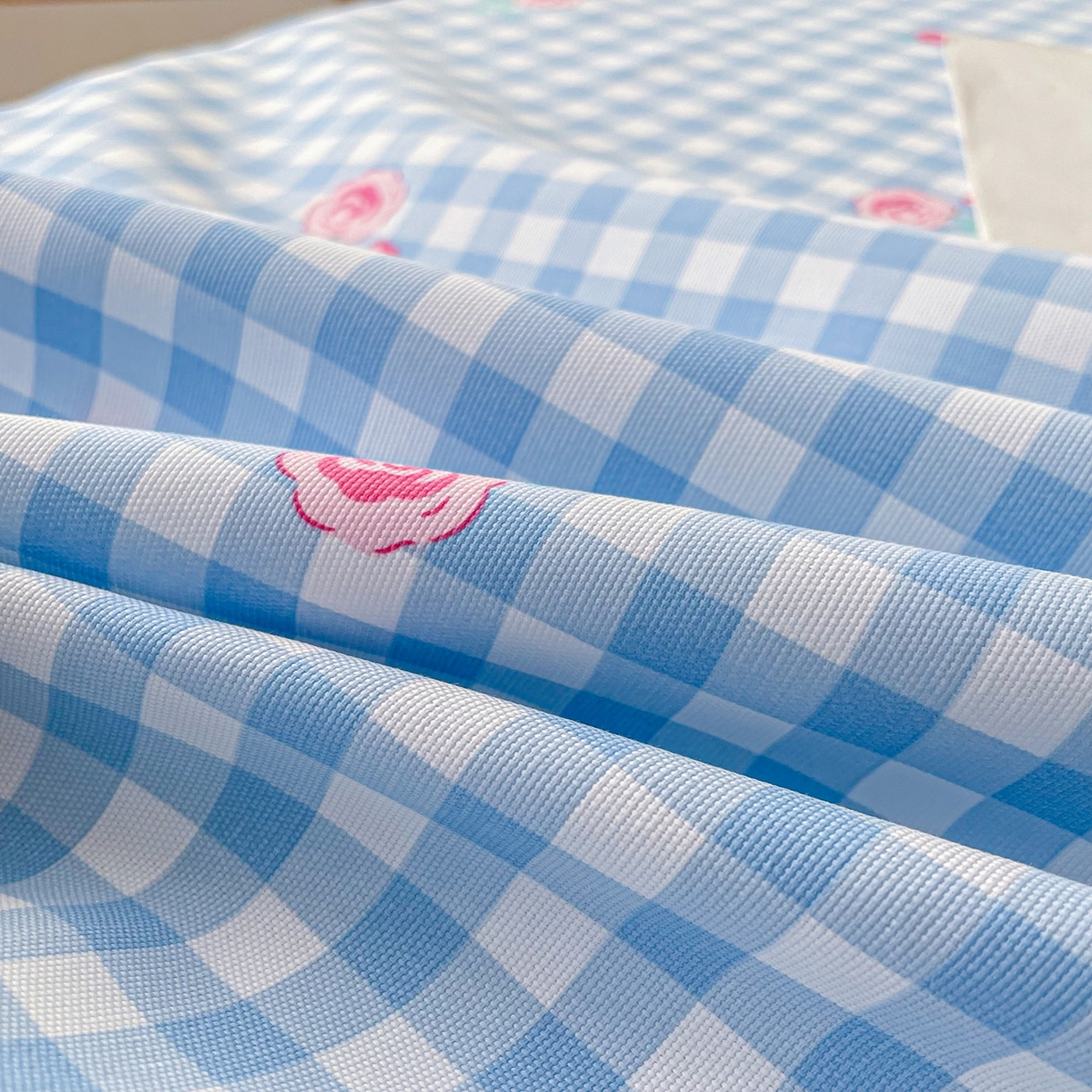 91家纺网 家纺一手货源 找家纺 金泰莱2025新款花边款老粗布床单 蓝花