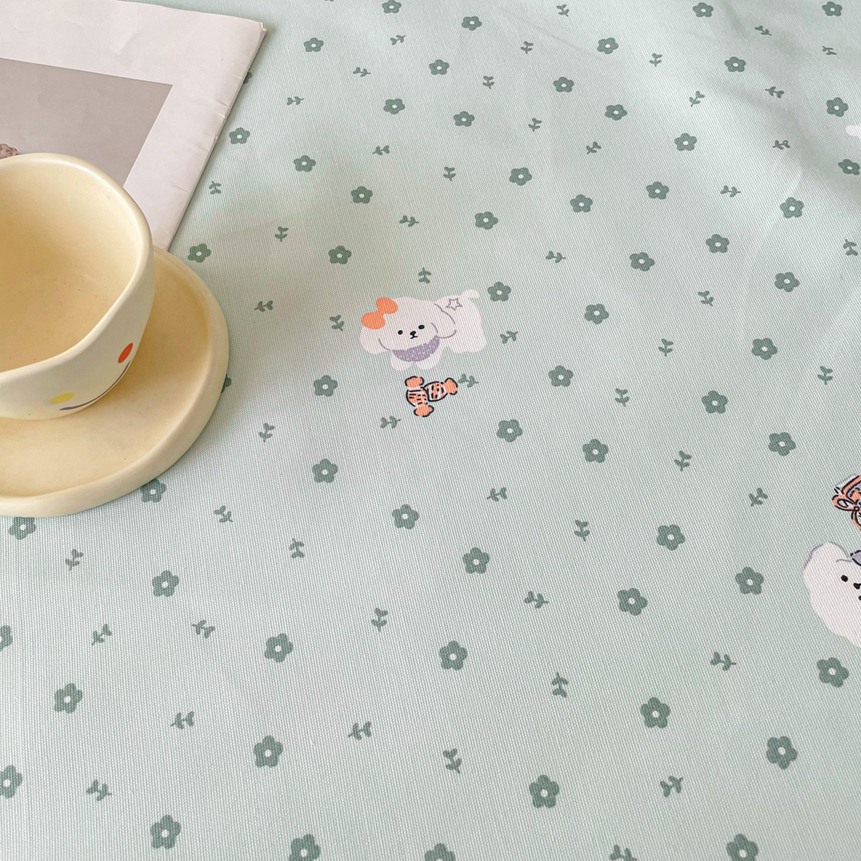 91家纺网 家纺一手货源 找家纺 金泰莱2025新款花边款老粗布床单 幸运汪汪