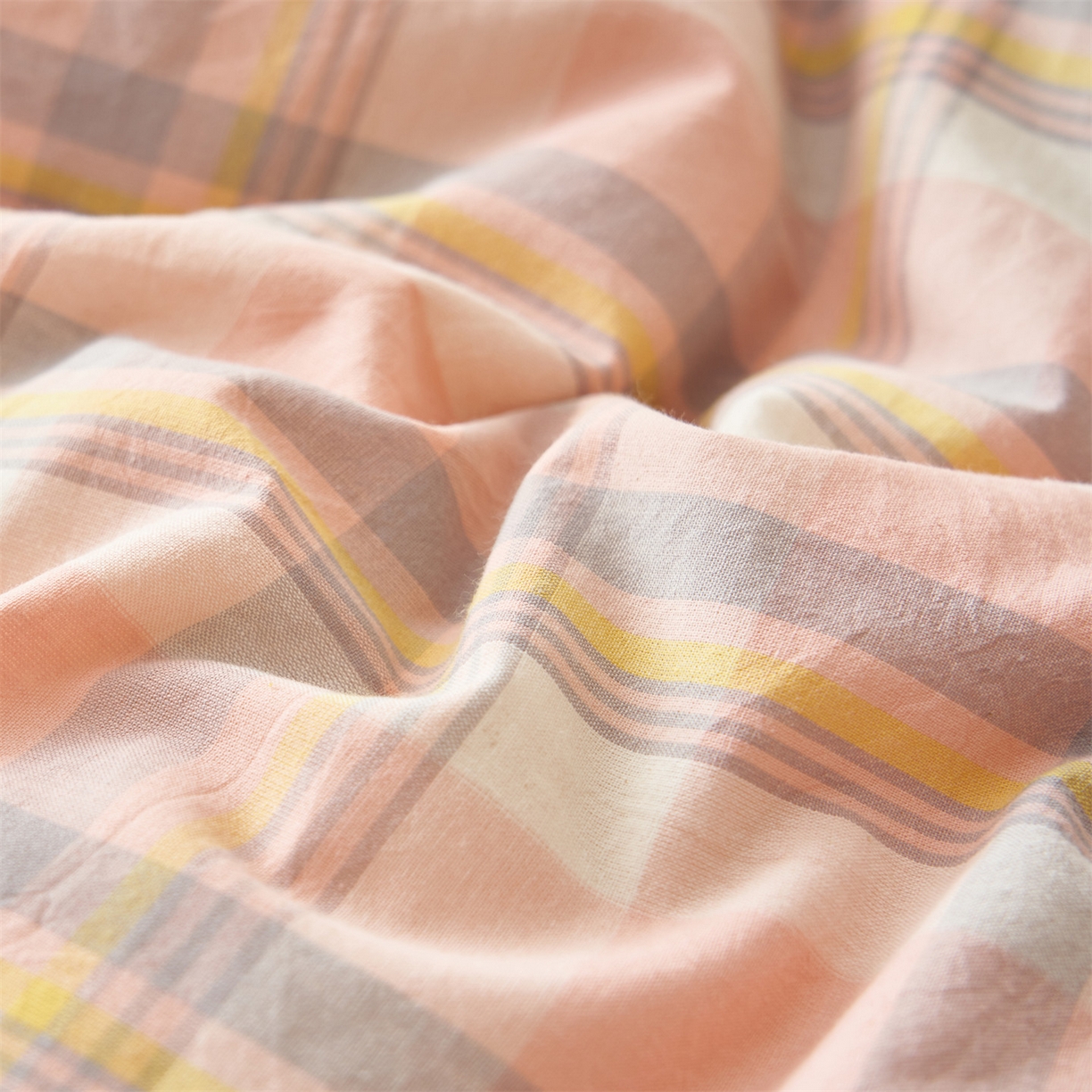 91家纺网 家纺一手货源 找家纺 恬思语家纺 2025秋冬新款色织格子里外全棉棉花冬被被子被芯 简兮粉