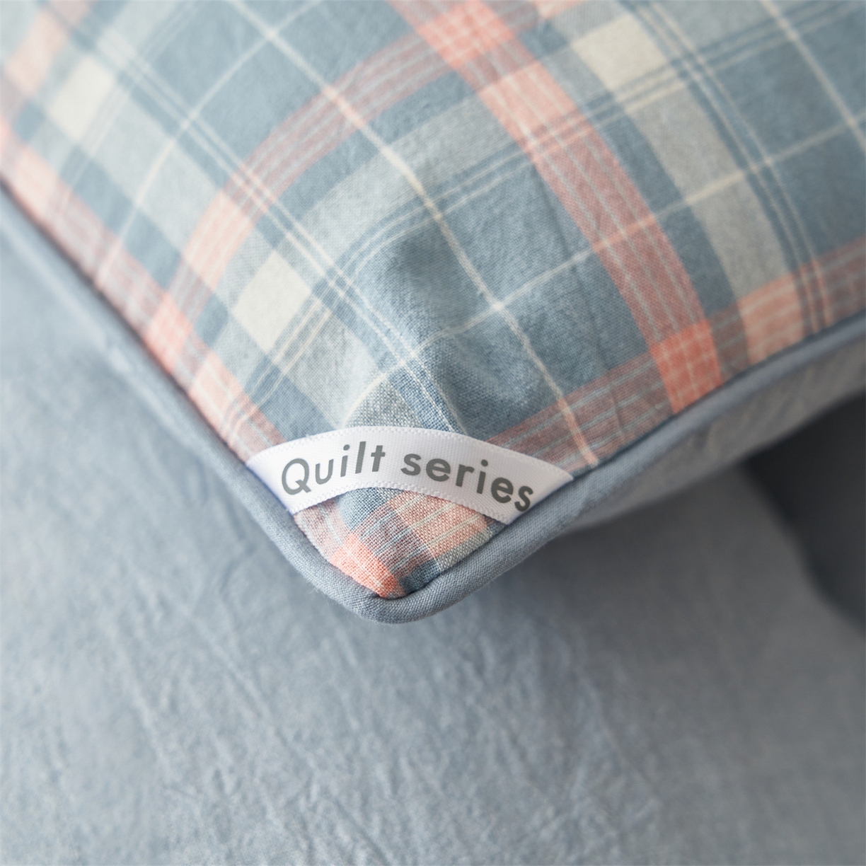 91家纺网 家纺一手货源 找家纺 恬思语家纺 2025秋冬新款色织格子里外全棉棉花冬被被子被芯 洛林蓝