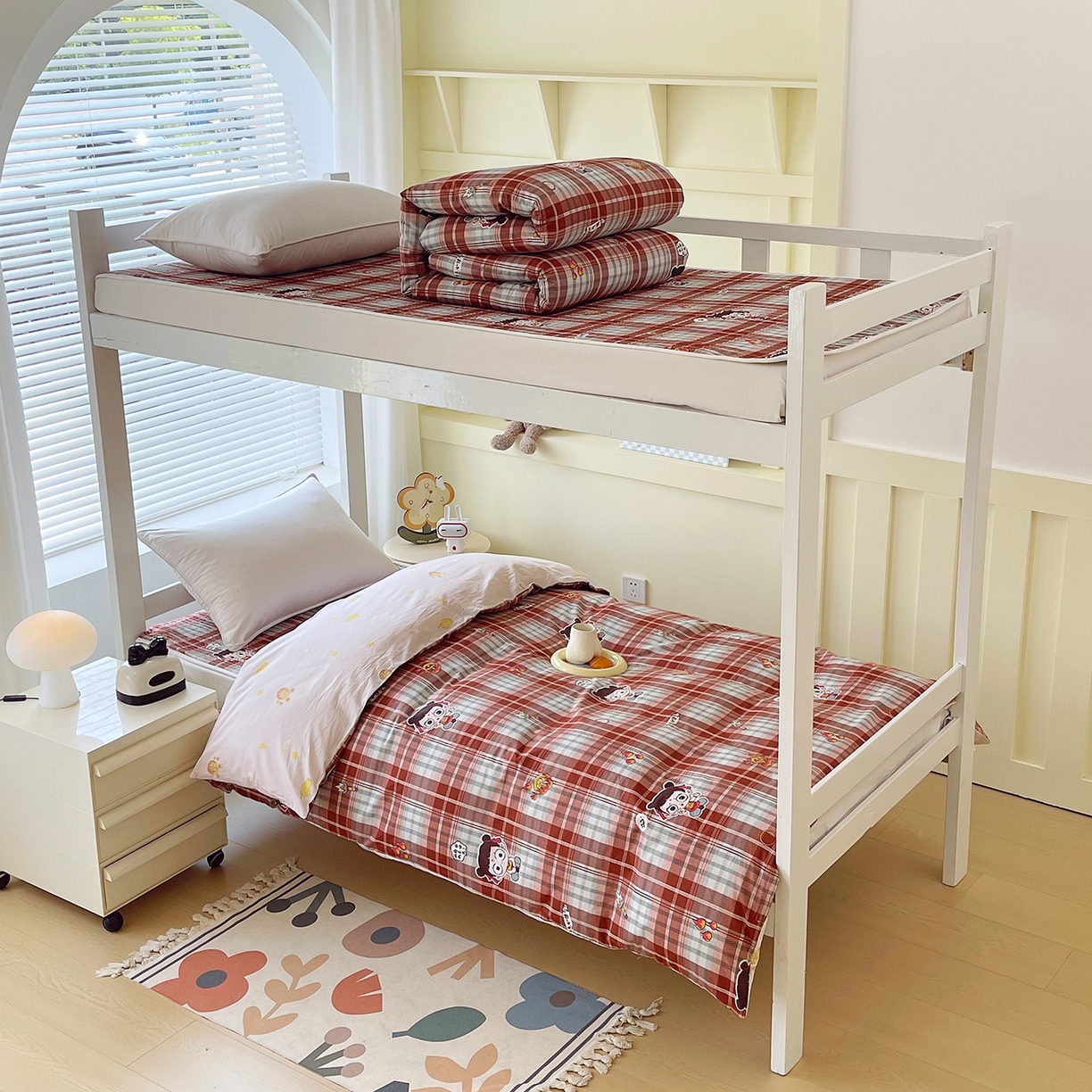 91家纺网 家纺一手货源 找家纺 金鑫汇家纺2025新款全棉纯棉宿舍印花学生宿舍上下铺三件套单被套 传奇哪吒·棕