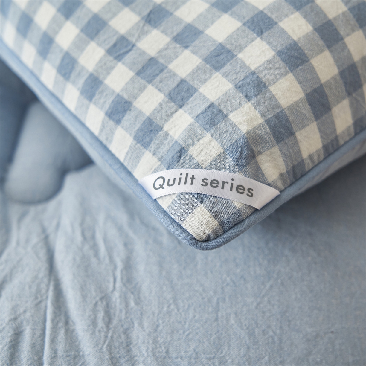91家纺网 家纺一手货源 找家纺 恬思语家纺 2025秋冬新款色织格子里外全棉棉花冬被被子被芯 小蓝格
