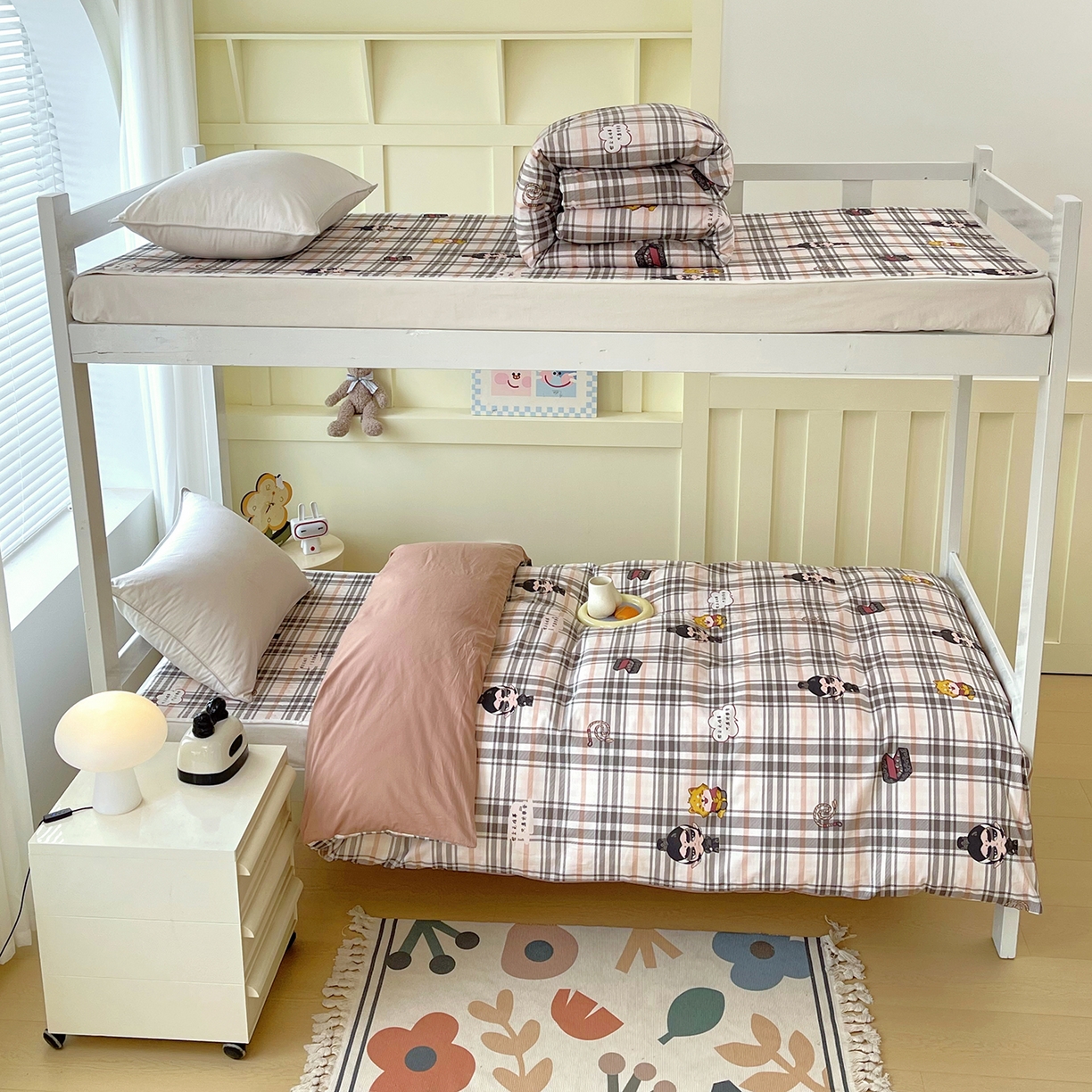 91家纺网 家纺一手货源 找家纺 金鑫汇家纺2025新款全棉纯棉宿舍印花学生宿舍上下铺三件套单被套 无畏申公豹·咖