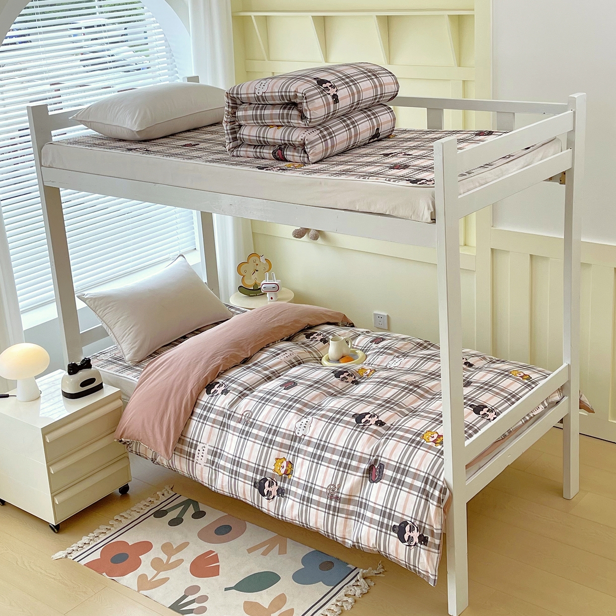 91家纺网 家纺一手货源 找家纺 金鑫汇家纺2025新款全棉纯棉宿舍印花学生宿舍上下铺三件套单被套 无畏申公豹·咖