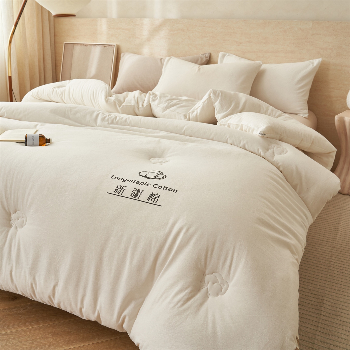 91家纺网 家纺一手货源 找家纺 恬思语家纺 2025秋冬新款水洗棉新疆棉花冬被被子被芯 新疆白