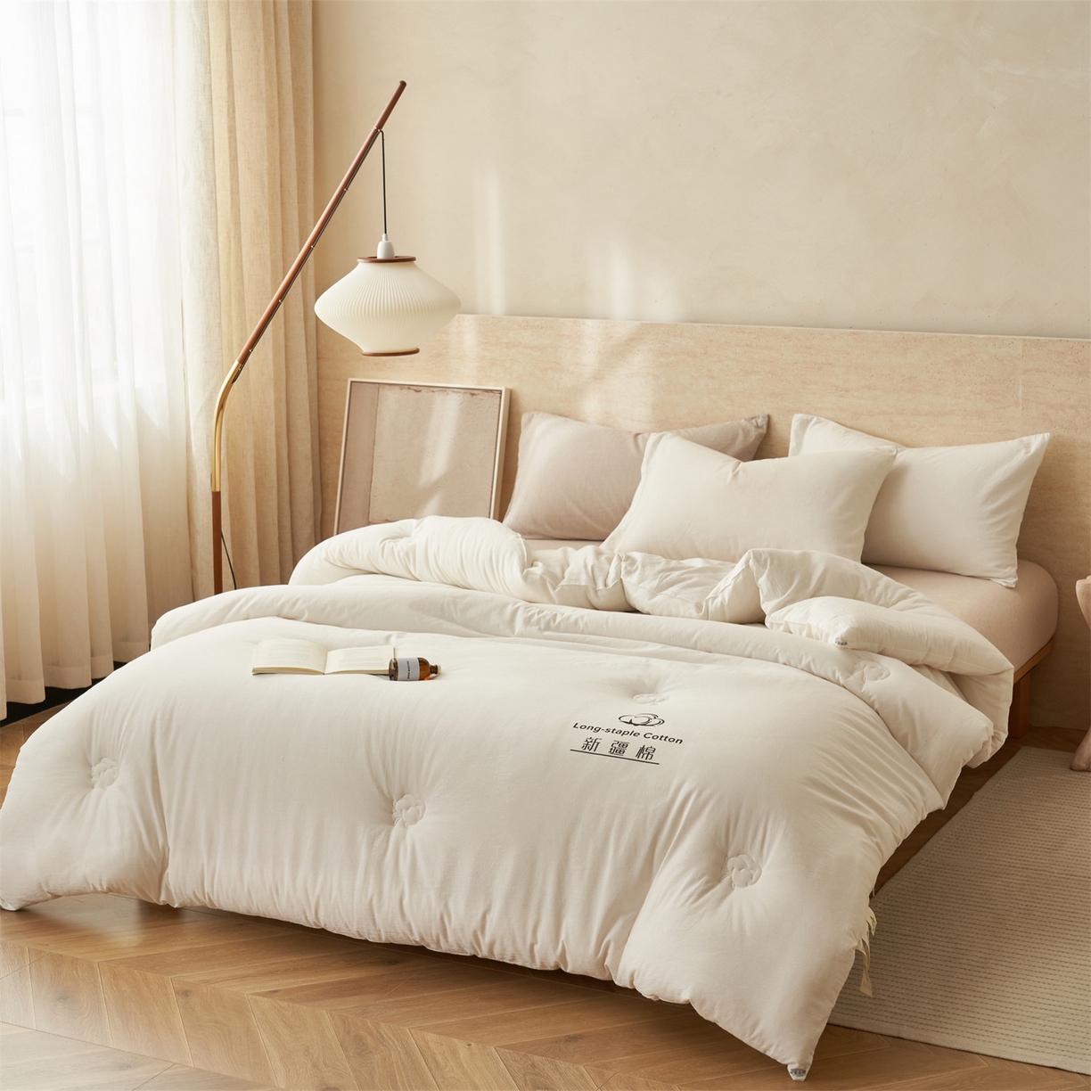 91家纺网 家纺一手货源 找家纺 恬思语家纺 2025秋冬新款水洗棉新疆棉花冬被被子被芯 新疆白