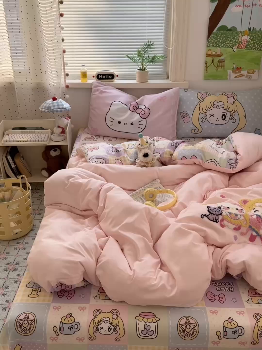 91家纺网 家纺一手货源 找家纺 （总）一霖家纺 2025新款高克重云朵棉毛巾绣印绣四件套-小清新系列-第三波