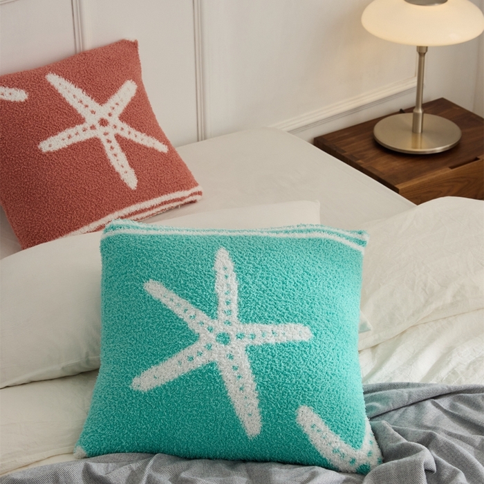 91家纺网 家纺一手货源 找家纺 （总）暖绵绵家纺 2025新款 海星抱枕套靠枕靠垫方枕方垫午睡靠枕套