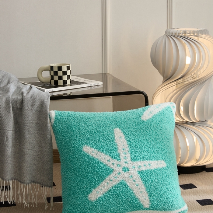 91家纺网 家纺一手货源 找家纺 （总）暖绵绵家纺 2025新款 海星抱枕套靠枕靠垫方枕方垫午睡靠枕套