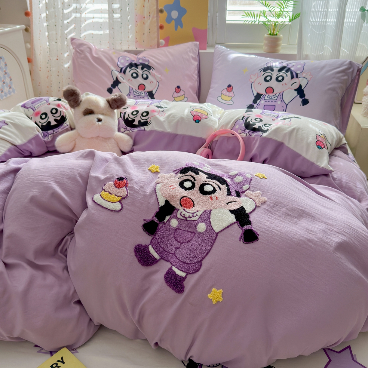 一霖家纺 2025新款高克重云朵棉毛巾绣印绣四件套-小清新系列-第三波 甜品小新