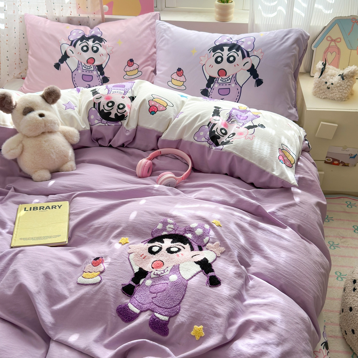 91家纺网 家纺一手货源 找家纺 一霖家纺 2025新款高克重云朵棉毛巾绣印绣四件套-小清新系列-第三波 甜品小新