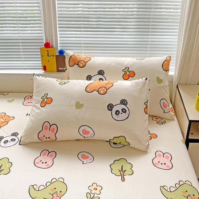 91家纺网 家纺一手货源 找家纺 极梦家纺 2025新款磨毛植物羊绒印花单床笠三件套学生宿舍 欢乐派对床笠款