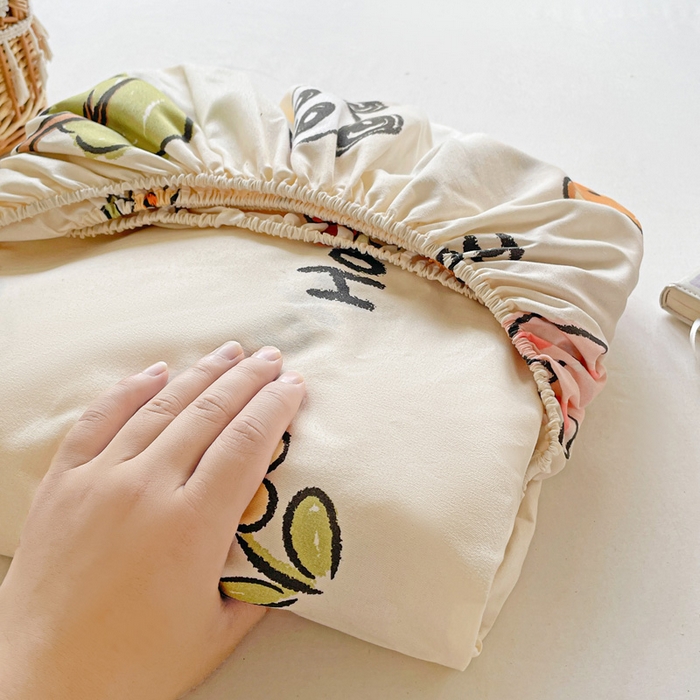 91家纺网 家纺一手货源 找家纺 极梦家纺 2025新款磨毛植物羊绒印花单床笠三件套学生宿舍 欢乐派对床笠款