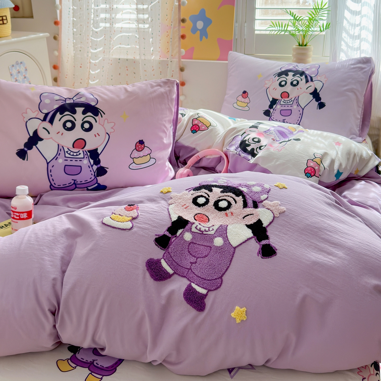 91家纺网 家纺一手货源 找家纺 一霖家纺 2025新款高克重云朵棉毛巾绣印绣四件套-小清新系列-第三波 甜品小新