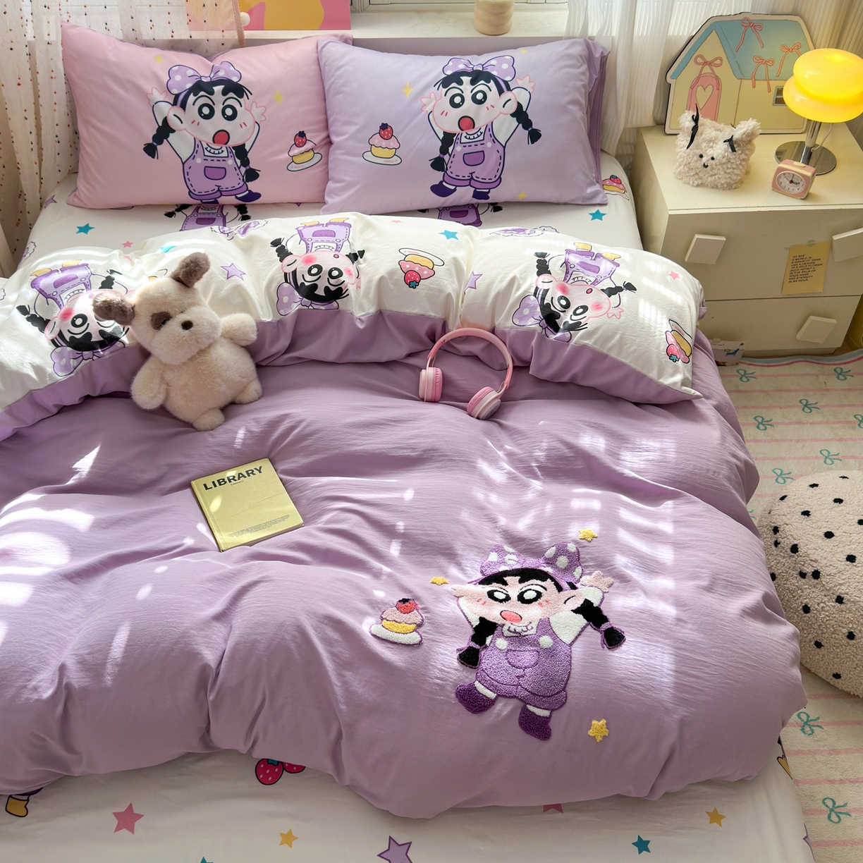 91家纺网 家纺一手货源 找家纺 一霖家纺 2025新款高克重云朵棉毛巾绣印绣四件套-小清新系列-第三波 甜品小新